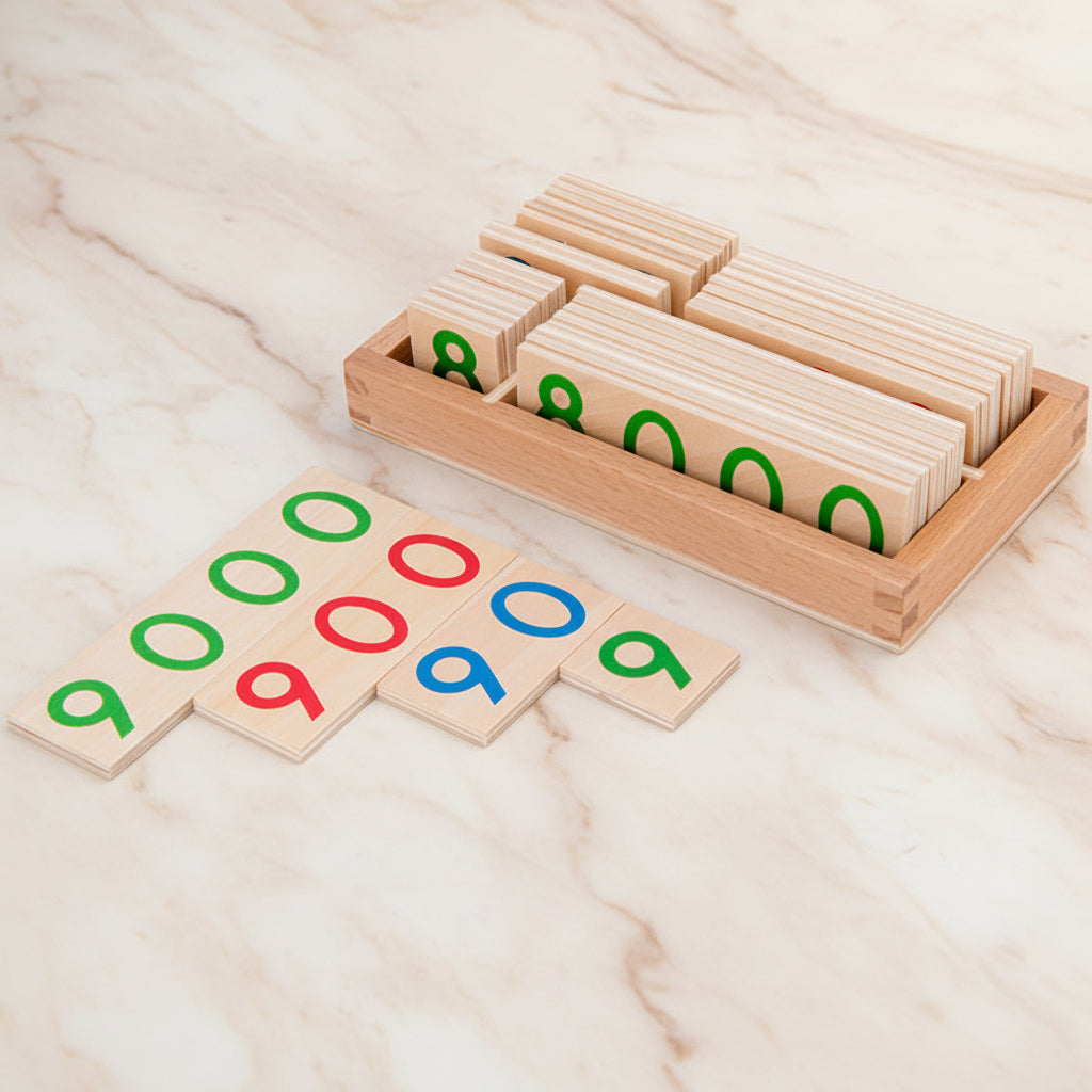 Montessori Wooden Number Cards 1-9999 for Kids