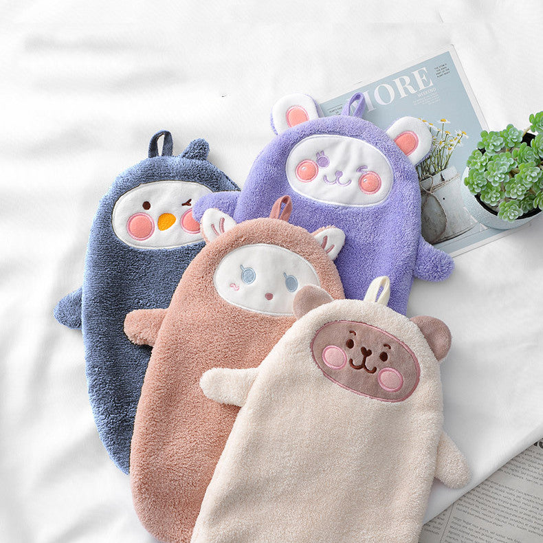 Cartoon Absorbent Hand Towels for Bathroom Cleaning